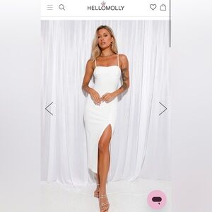 Hello Molly White Midi Dress
